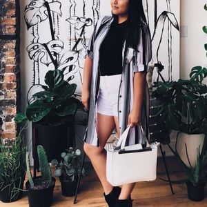 Black and white thin cardigan